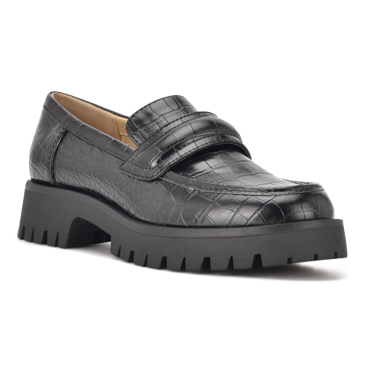 Nine West Garren Lug Sole Loafers Black | ZAXP30528