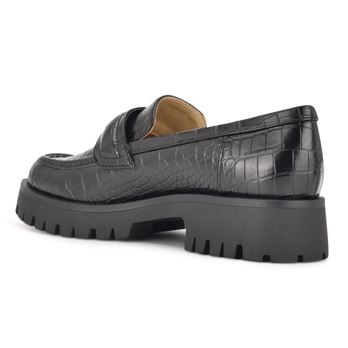 Nine West Garren Lug Sole Loafers Black | ZAXP30528