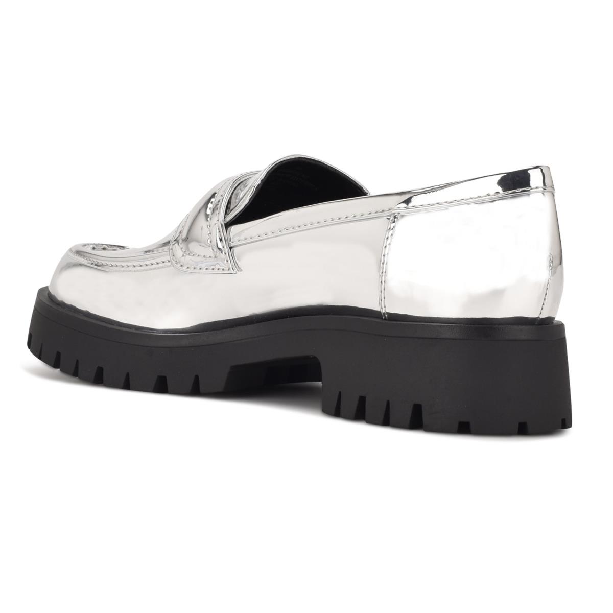 Nine West Garren Lug Sole Loafers Silver | GRBI24537