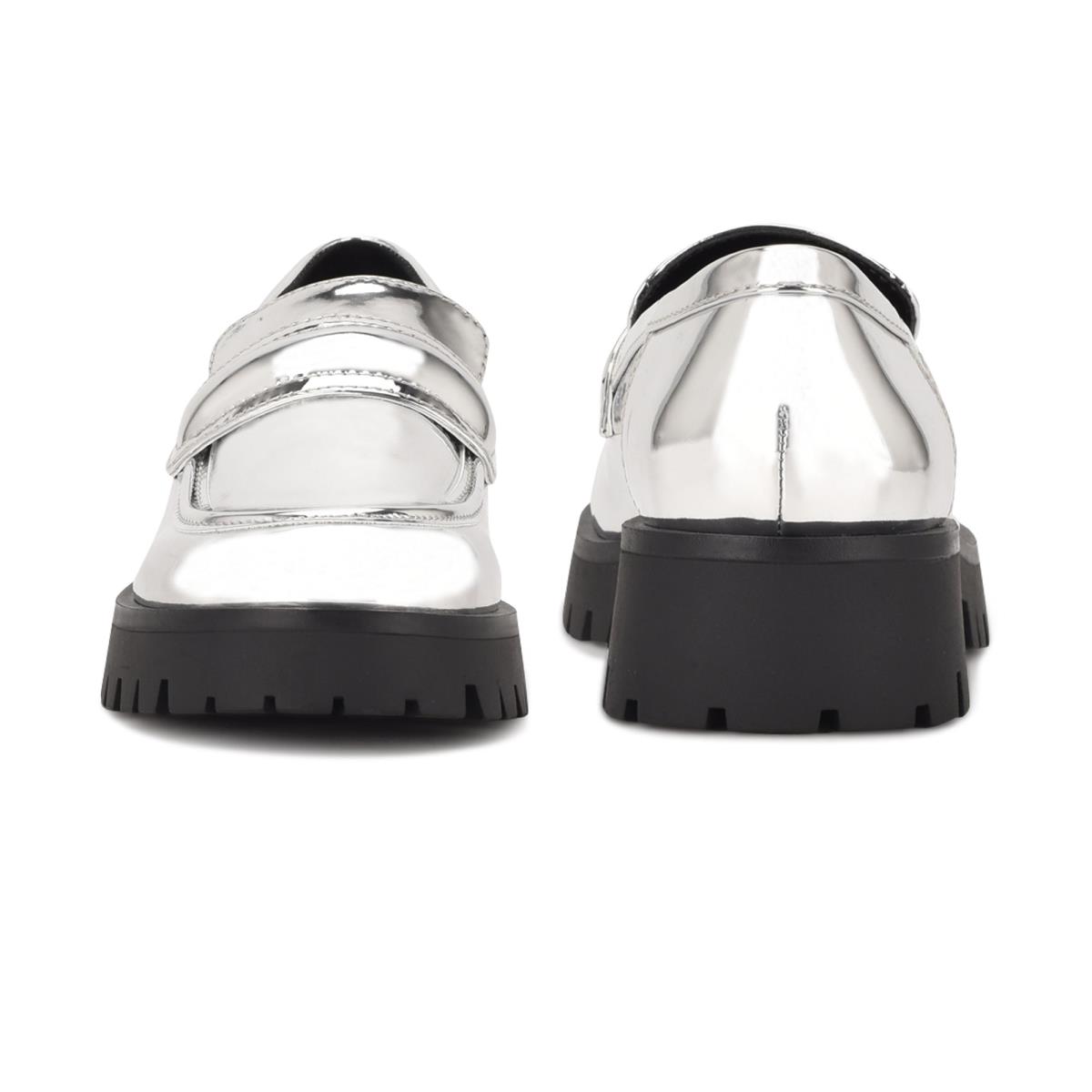 Nine West Garren Lug Sole Loafers Silver | GRBI24537