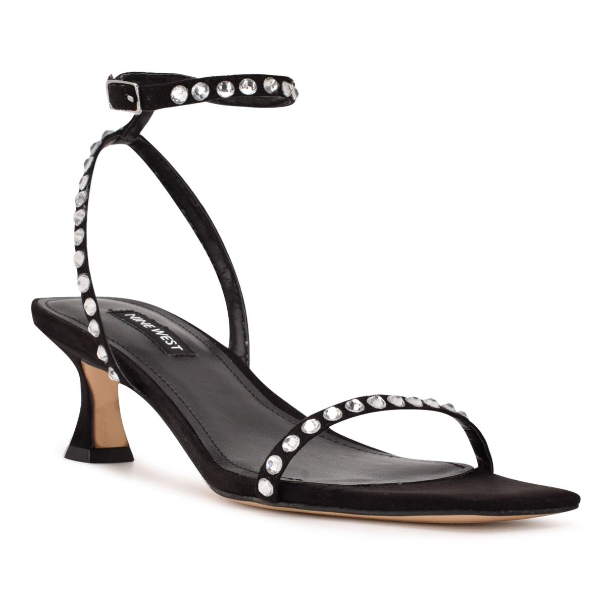 Nine West Giena Ankle Strap Dress Sandals Black | JERN57061