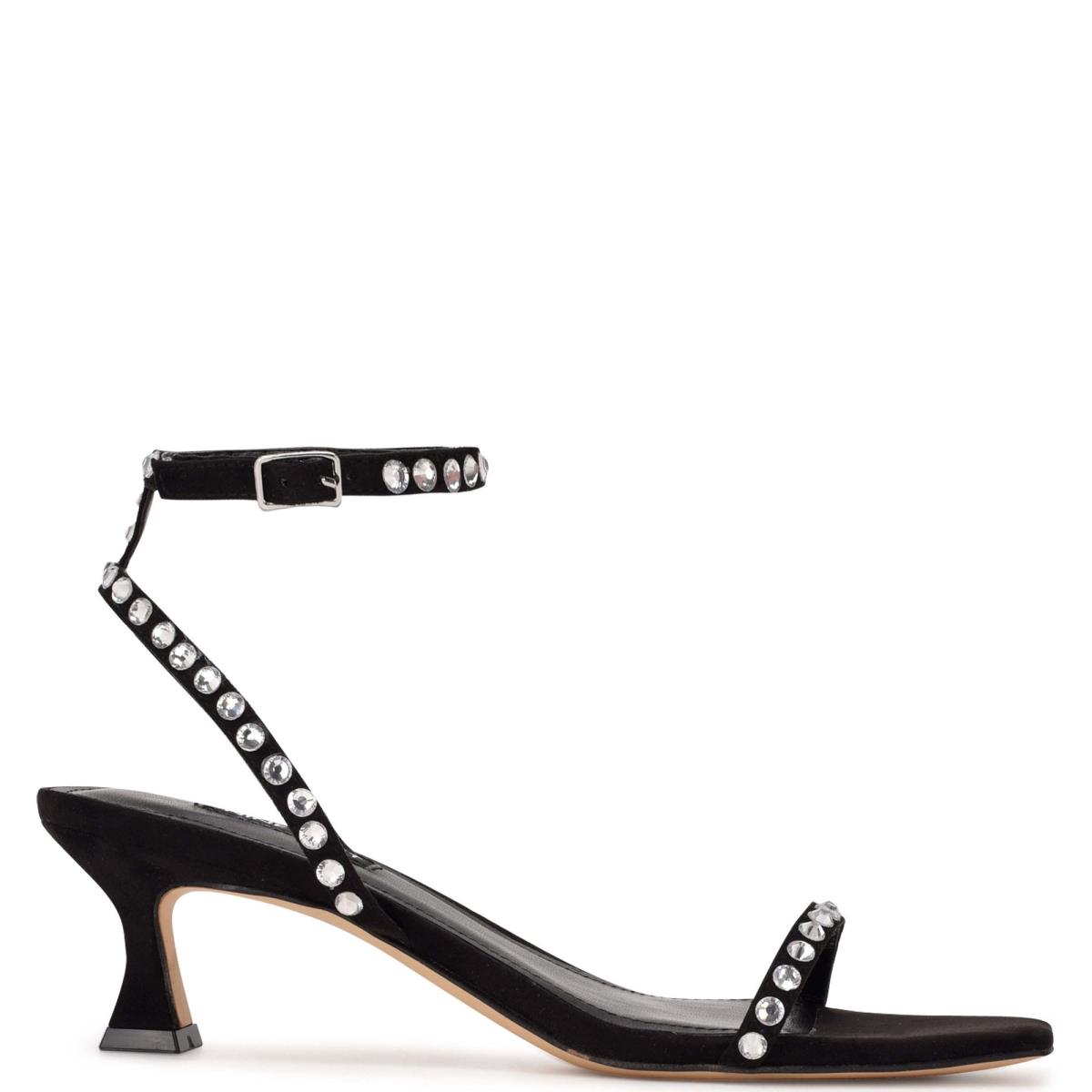 Nine West Giena Ankle Strap Dress Sandals Black | JERN57061