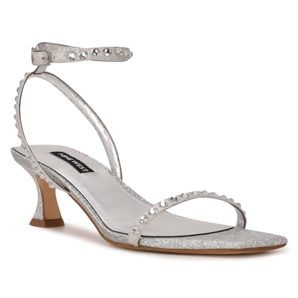 Nine West Giena Ankle Strap Dress Sandals Silver | OGIP16208