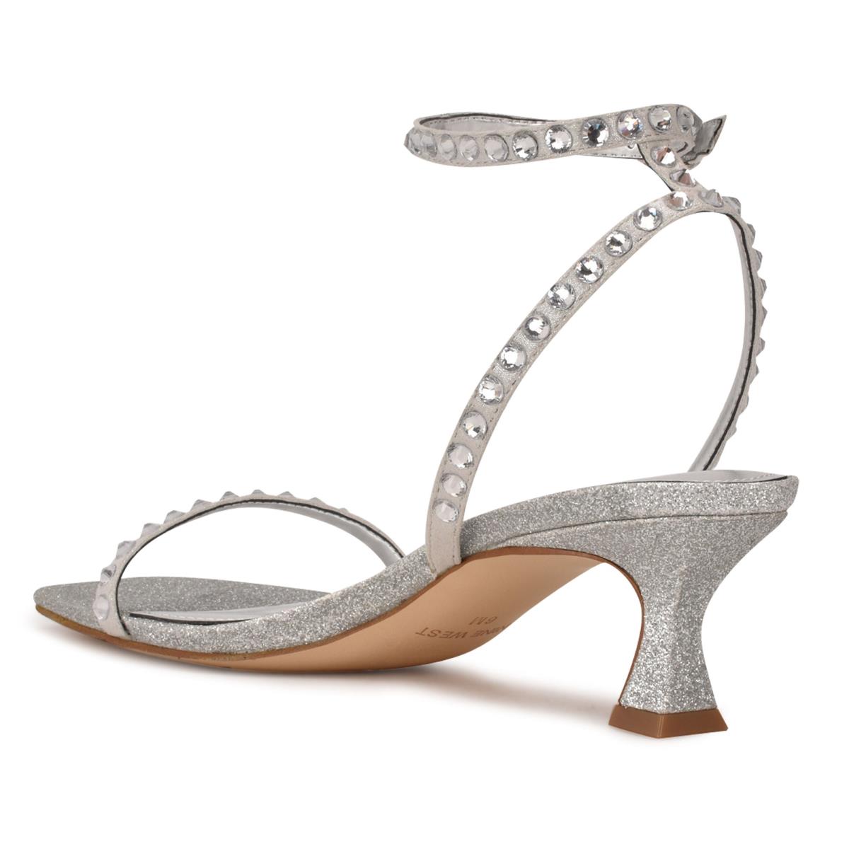 Nine West Giena Ankle Strap Dress Sandals Silver | OGIP16208