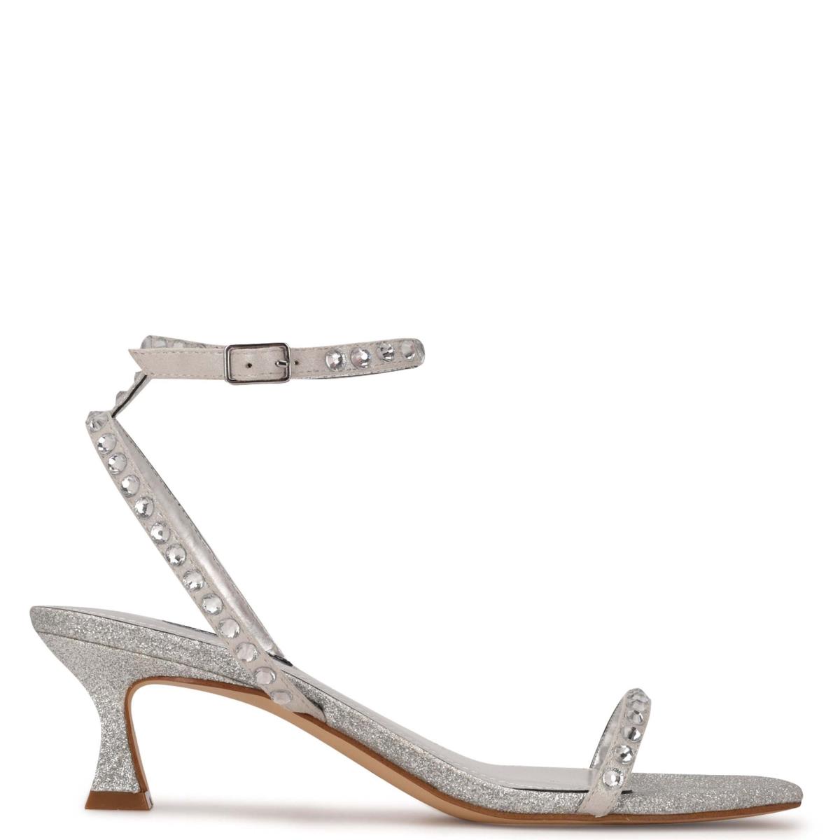 Nine West Giena Ankle Strap Dress Sandals Silver | OGIP16208