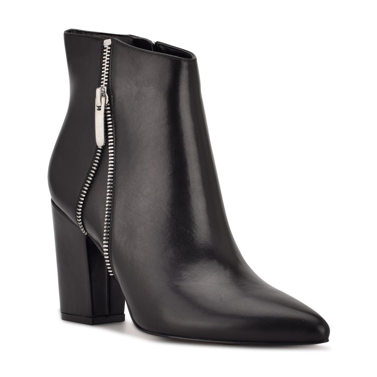 Nine West Glorya Heeled Booties Black | VKWO50368