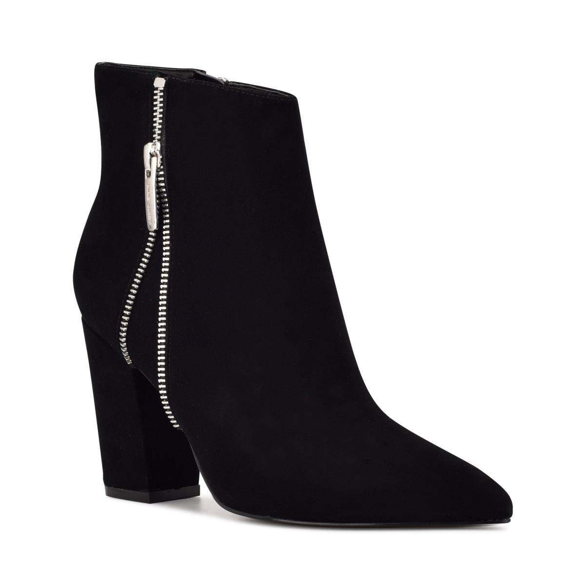 Nine West Glorya Heeled Booties Black | WEIX54098