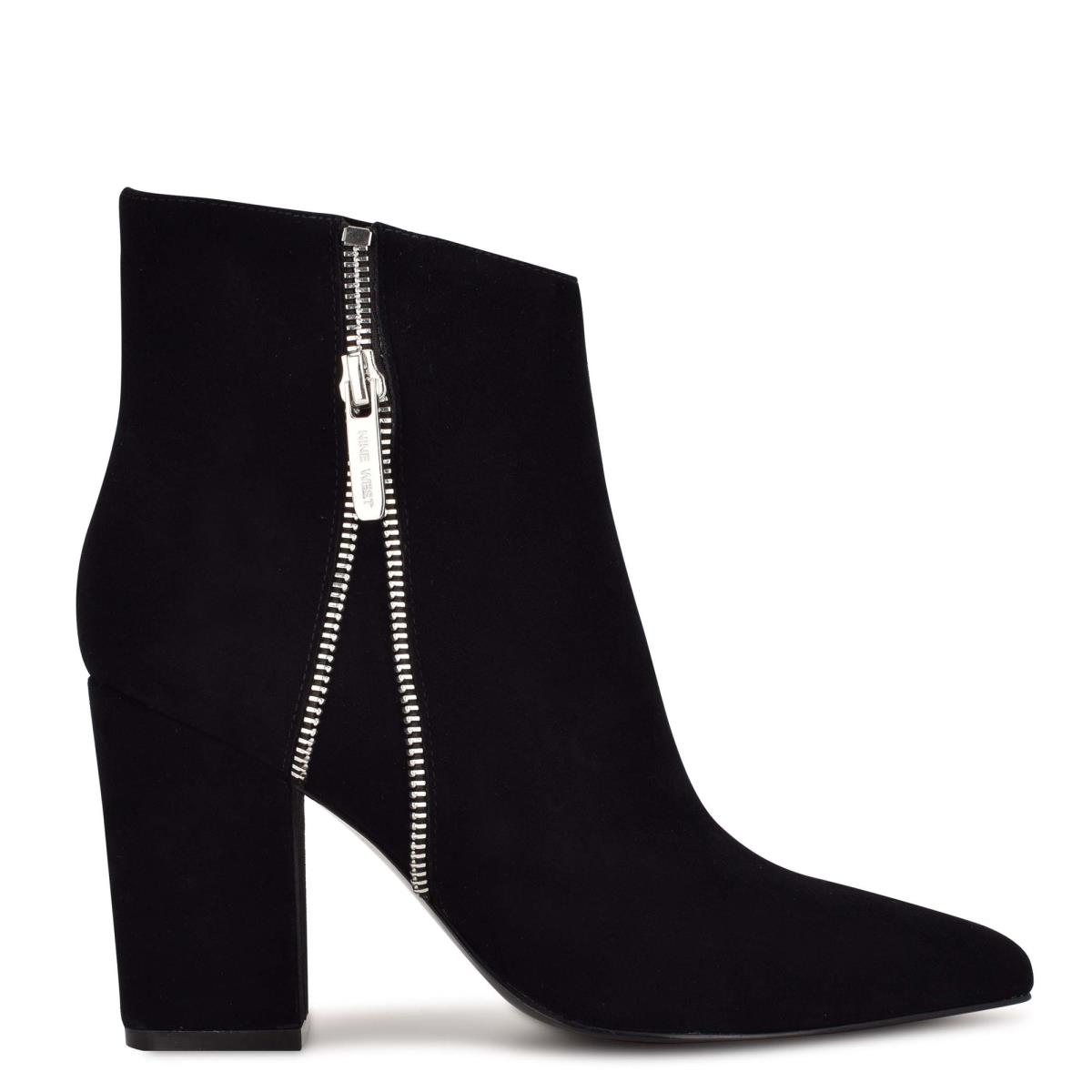 Nine West Glorya Heeled Booties Black | WEIX54098