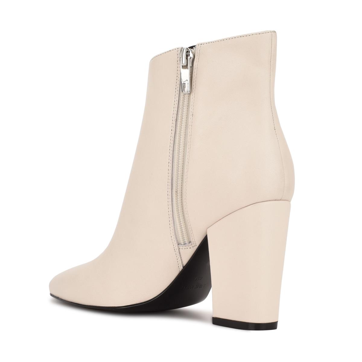 Nine West Glorya Heeled Booties Cream | DBMJ72089