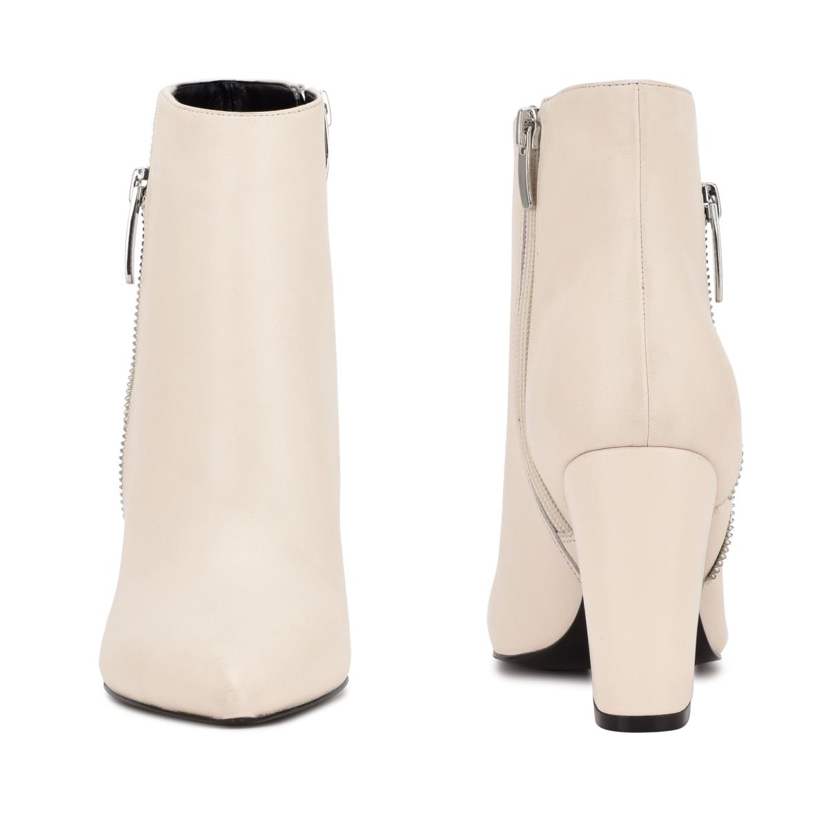 Nine West Glorya Heeled Booties Cream | DBMJ72089