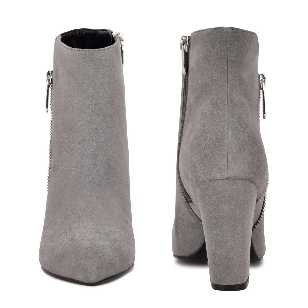 Nine West Glorya Heeled Booties Grey | IYBH12876