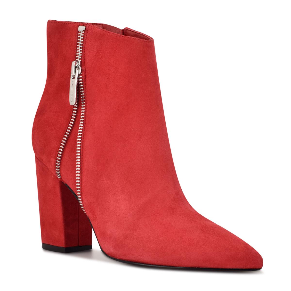 Nine West Glorya Heeled Booties Red | ZGWK02564