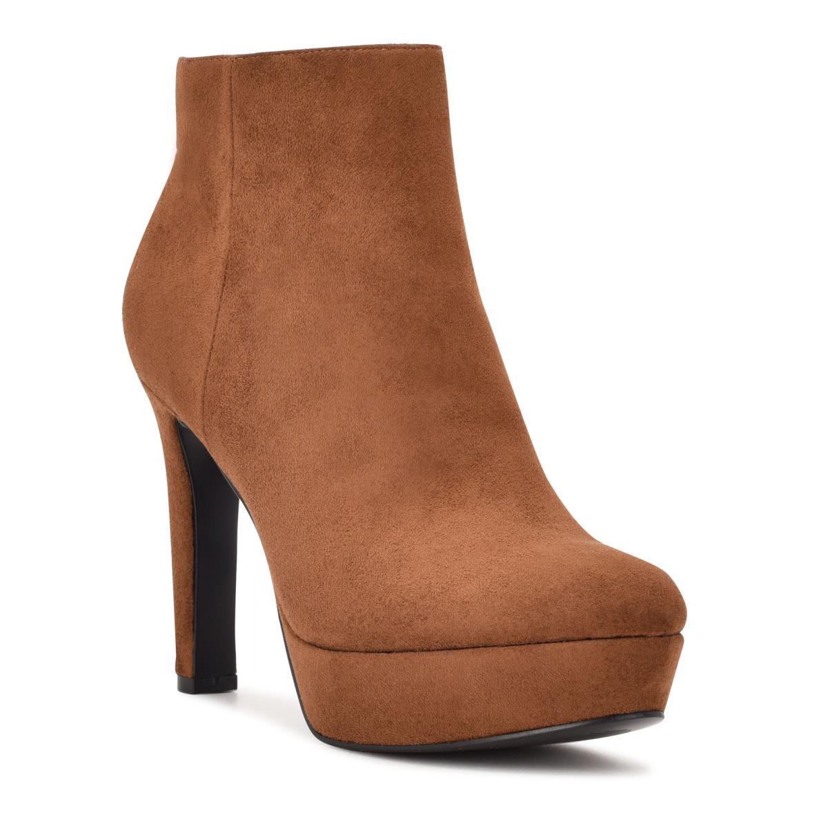 Nine West Glowup Platform Booties Brown | XMTP05862