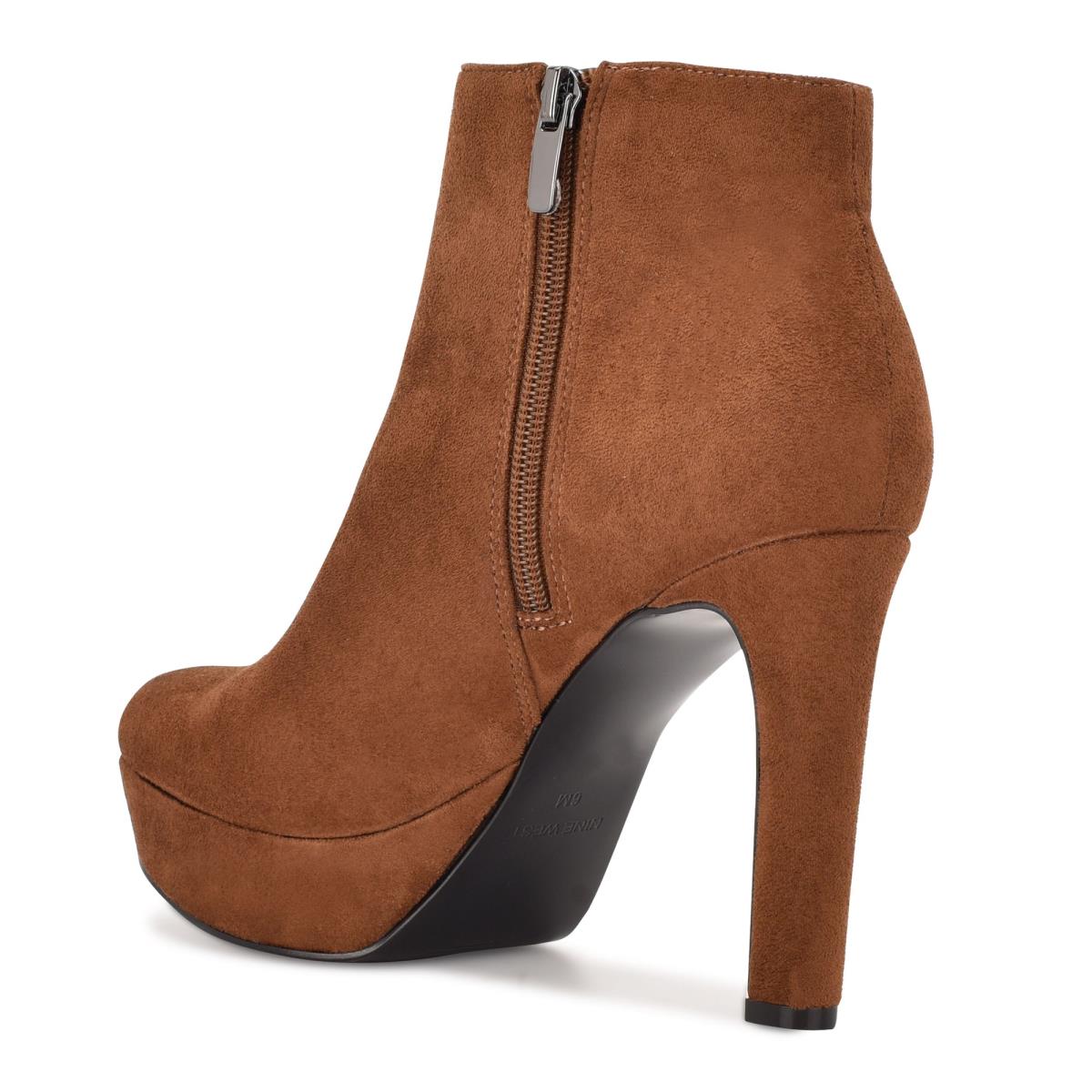 Nine West Glowup Platform Booties Brown | XMTP05862