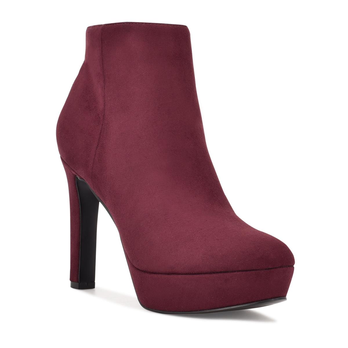 Nine West Glowup Platform Booties Claret | UBRF95036