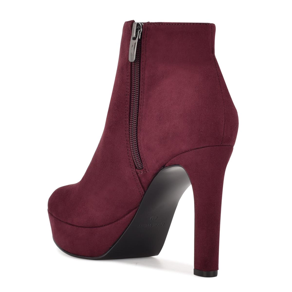 Nine West Glowup Platform Booties Claret | UBRF95036