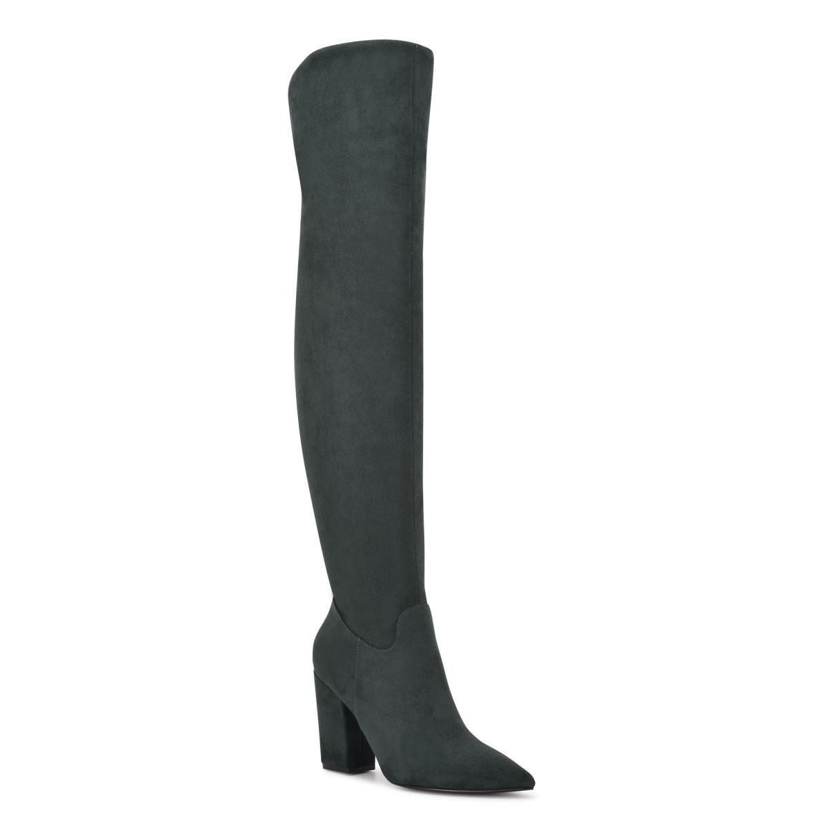 Nine West Goforit Over The Knee Heeled Boots Black | FAYN28064