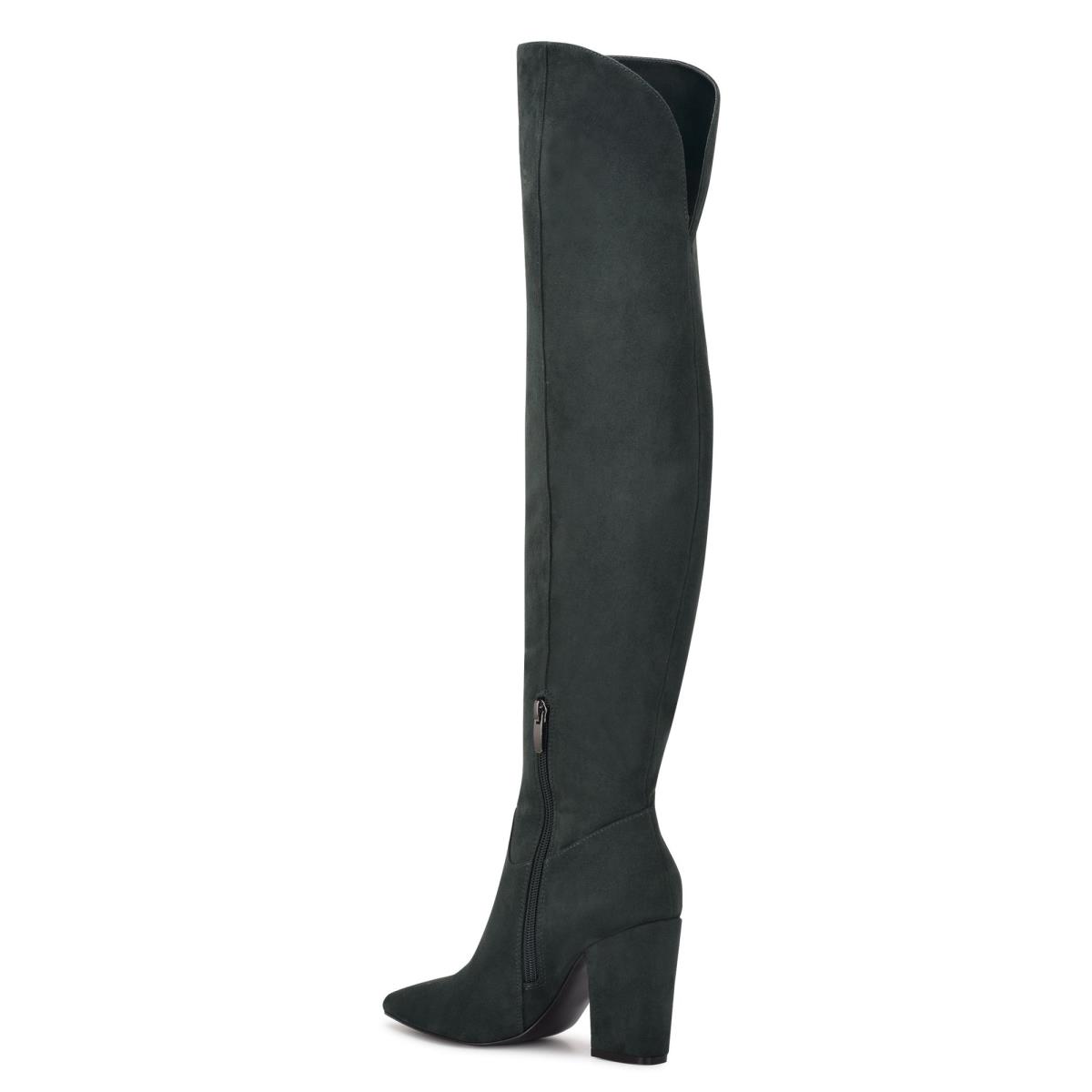 Nine West Goforit Over The Knee Heeled Boots Black | FAYN28064