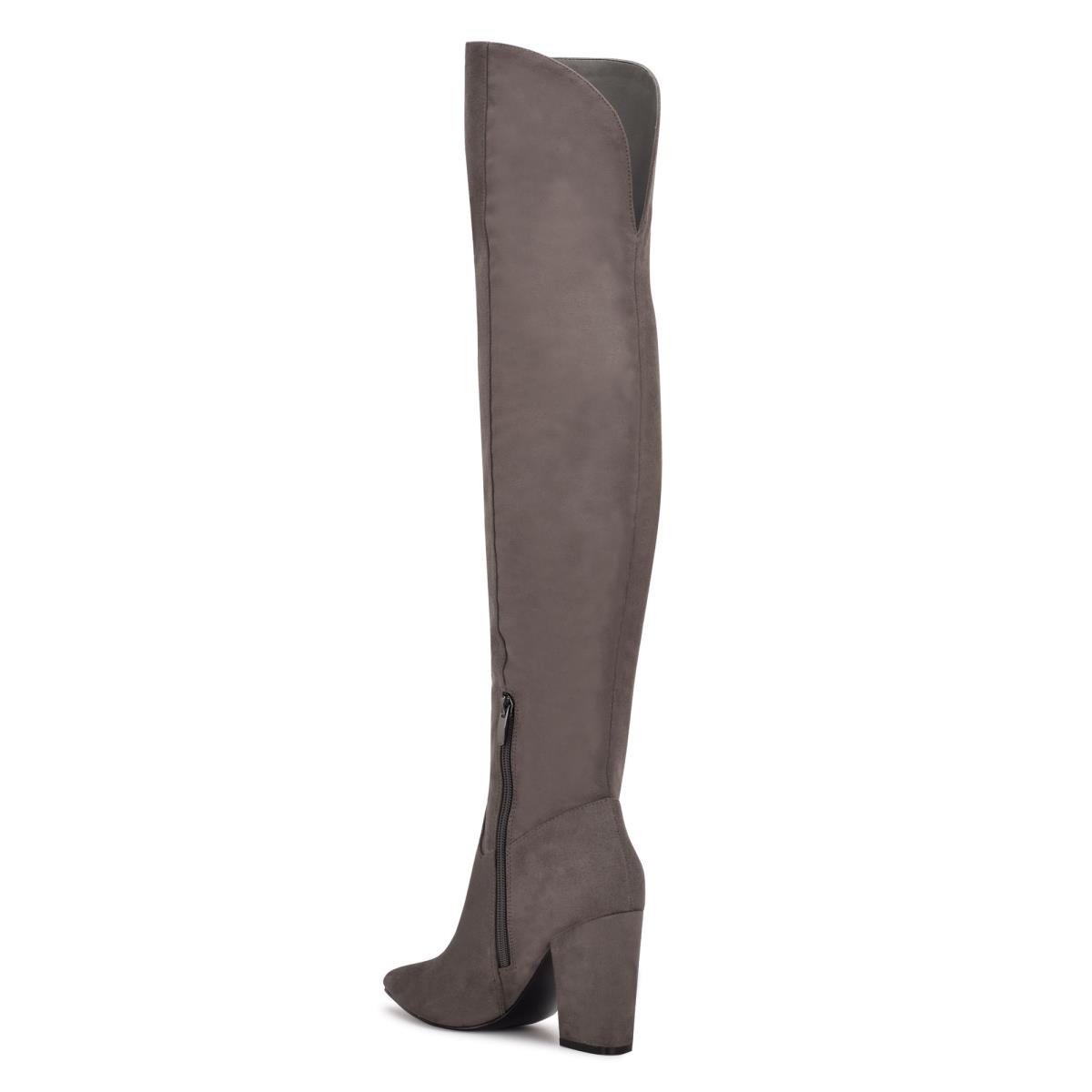 Nine West Goforit Over The Knee Heeled Boots Grey | PNYI67203