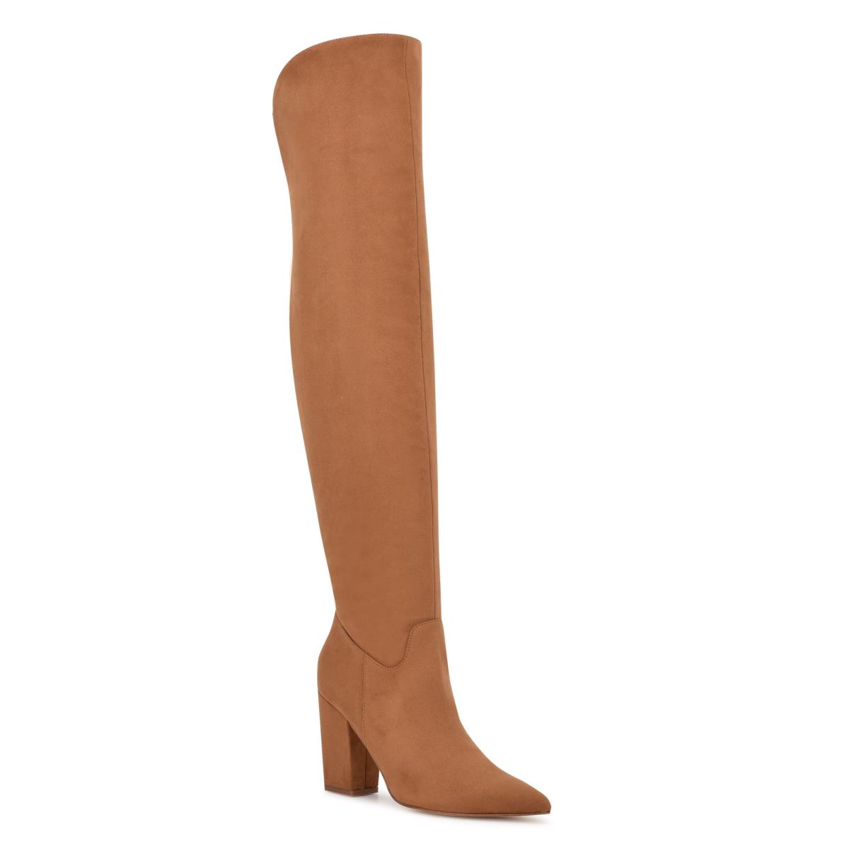 Nine West Goforit Over The Knee Heeled Boots Brown | VHOX54068