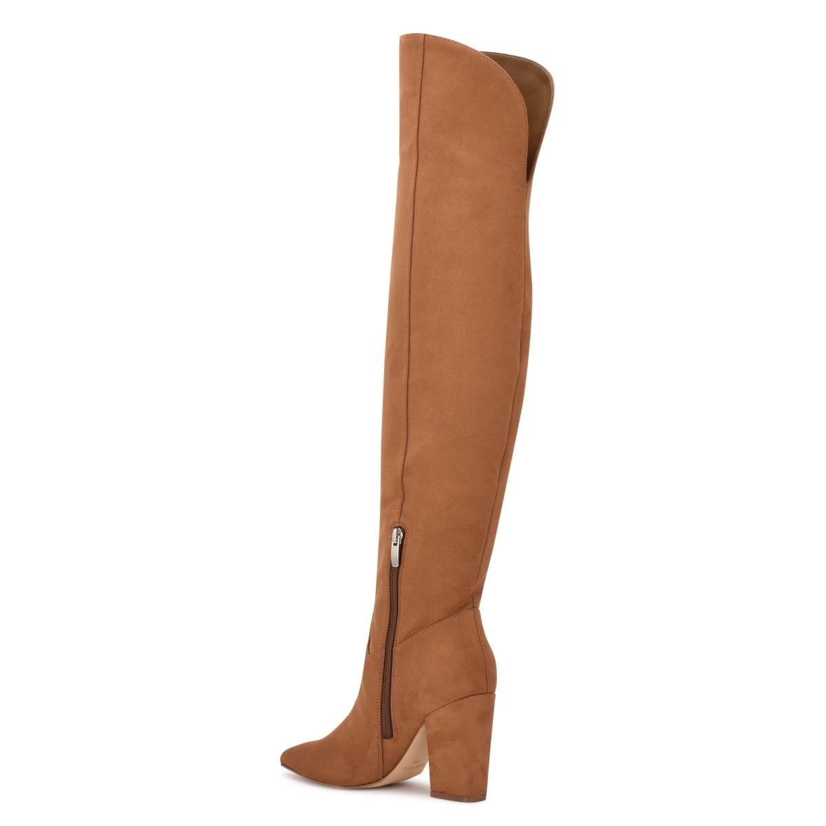 Nine West Goforit Over The Knee Heeled Boots Brown | VHOX54068