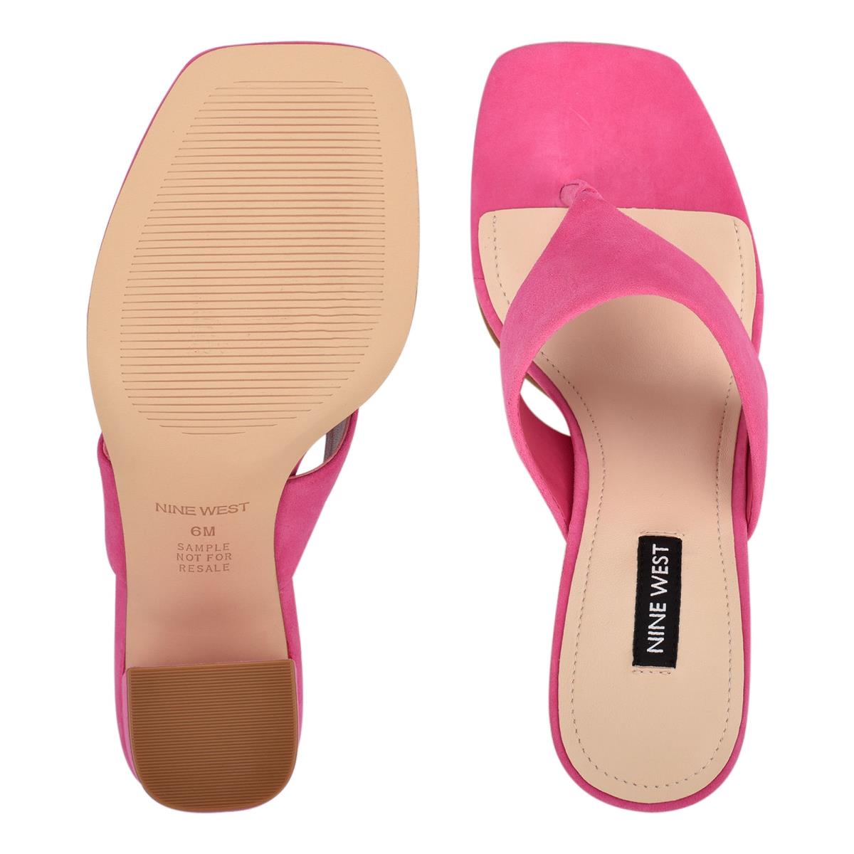 Nine West Gogo Block Heel Slide Sandals Pink | JXFI41738