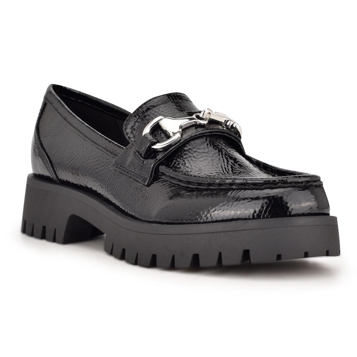 Nine West Gonehme Lug Sole Loafers Black | AZLG02685