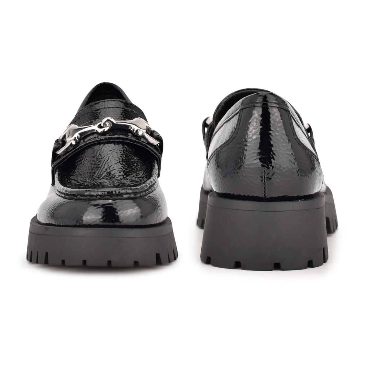 Nine West Gonehme Lug Sole Loafers Black | AZLG02685