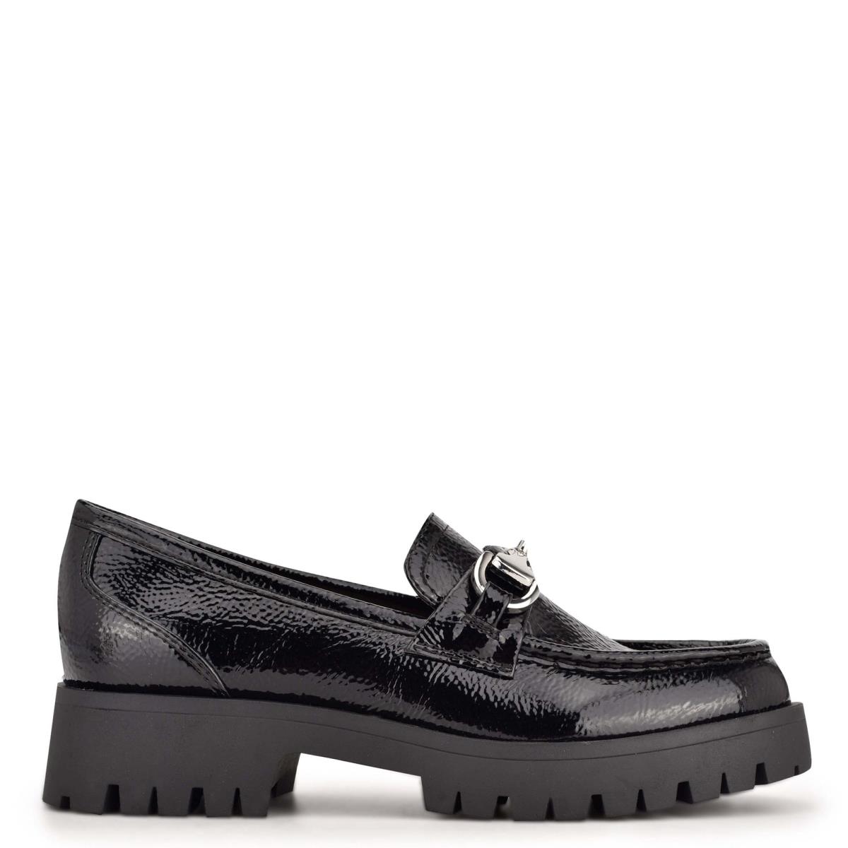 Nine West Gonehme Lug Sole Loafers Black | AZLG02685