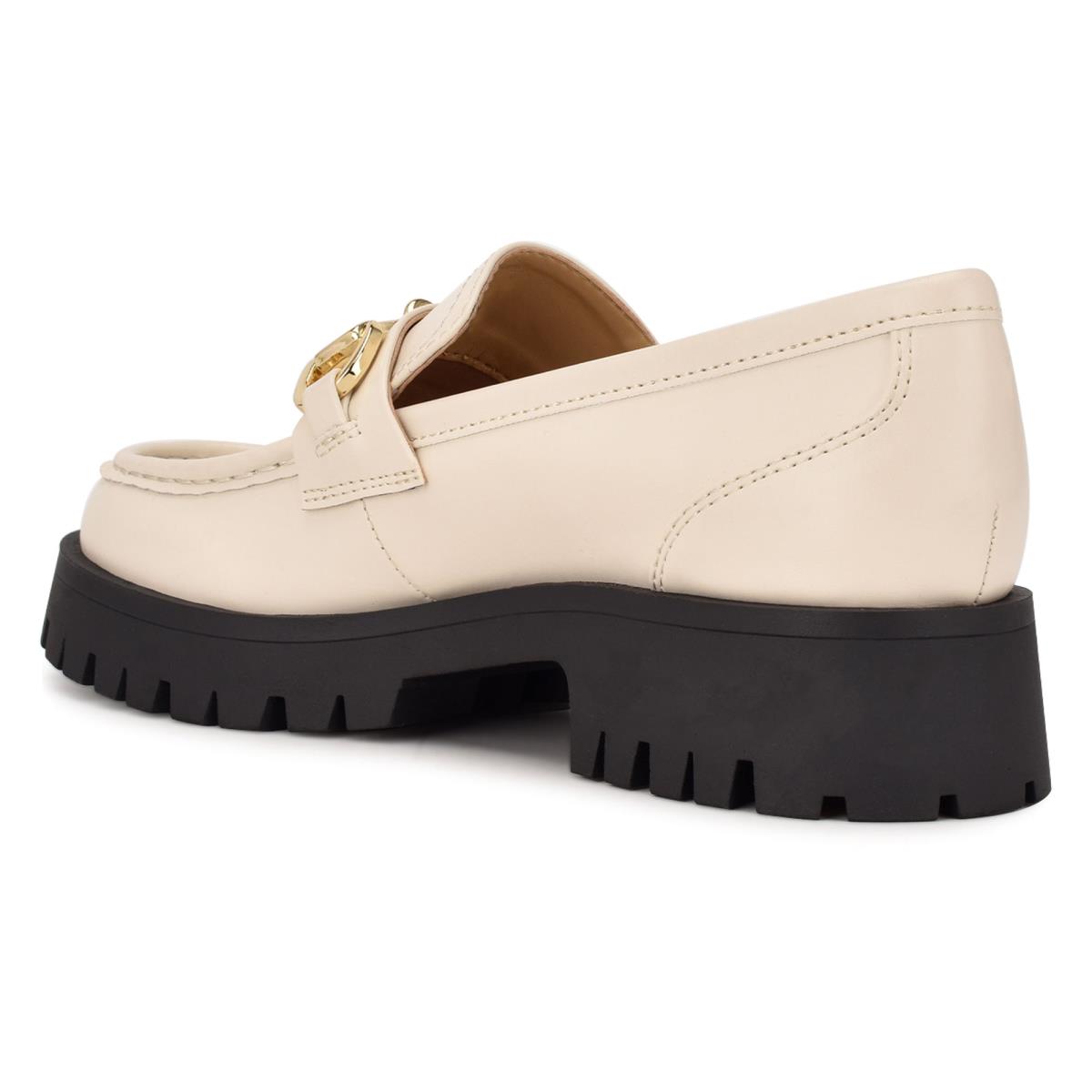 Nine West Gonehme Lug Sole Loafers Cream | IWGD53748