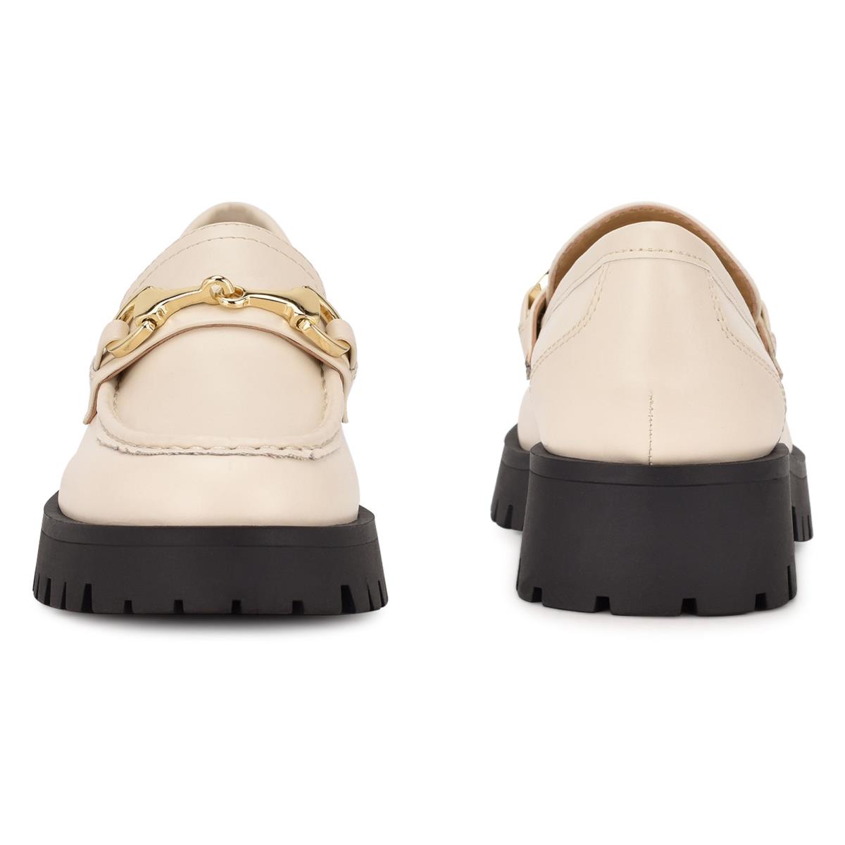 Nine West Gonehme Lug Sole Loafers Cream | IWGD53748