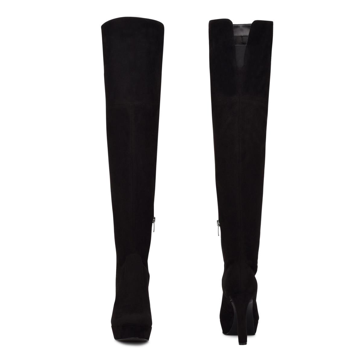 Nine West Gotcha Over the Knee Platform Boots Black | SRKN50897