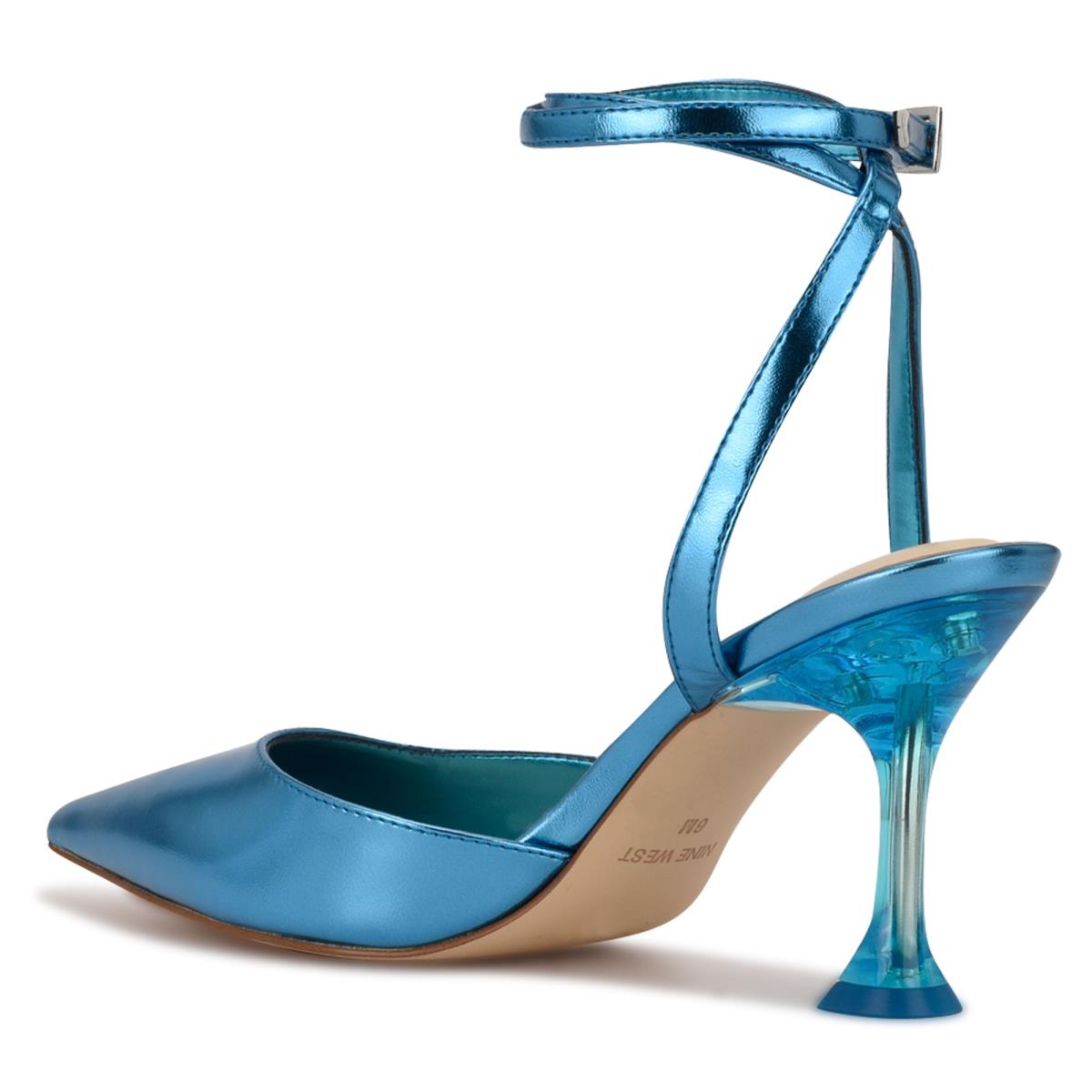 Nine West Harlowe Ankle Strap Pumps Blue | XART60832