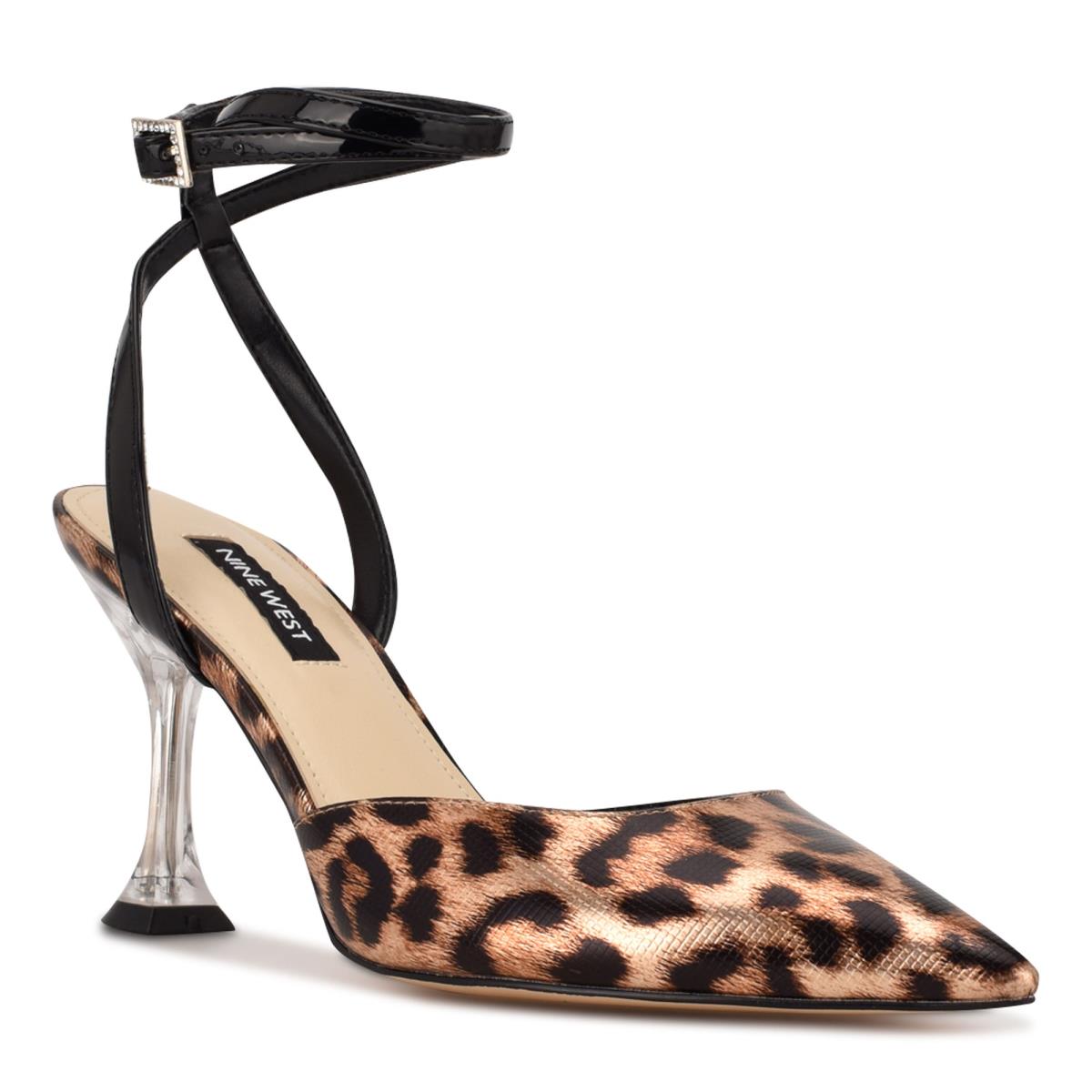 Nine West Harlowe Ankle Strap Pumps Leopard | RWTM13785