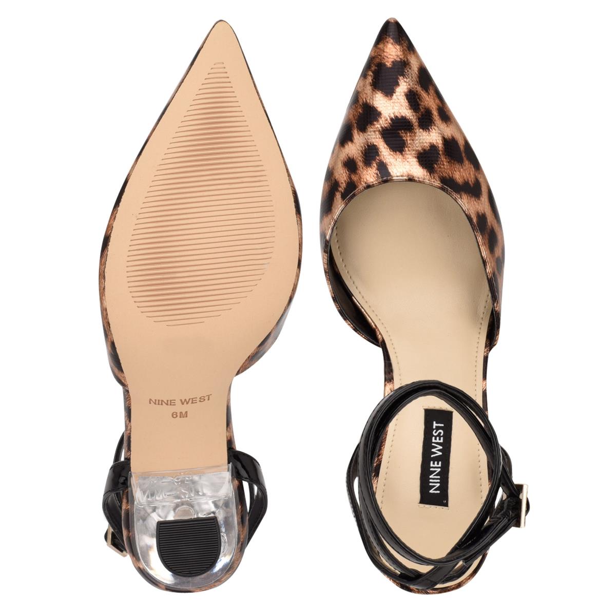 Nine West Harlowe Ankle Strap Pumps Leopard | RWTM13785