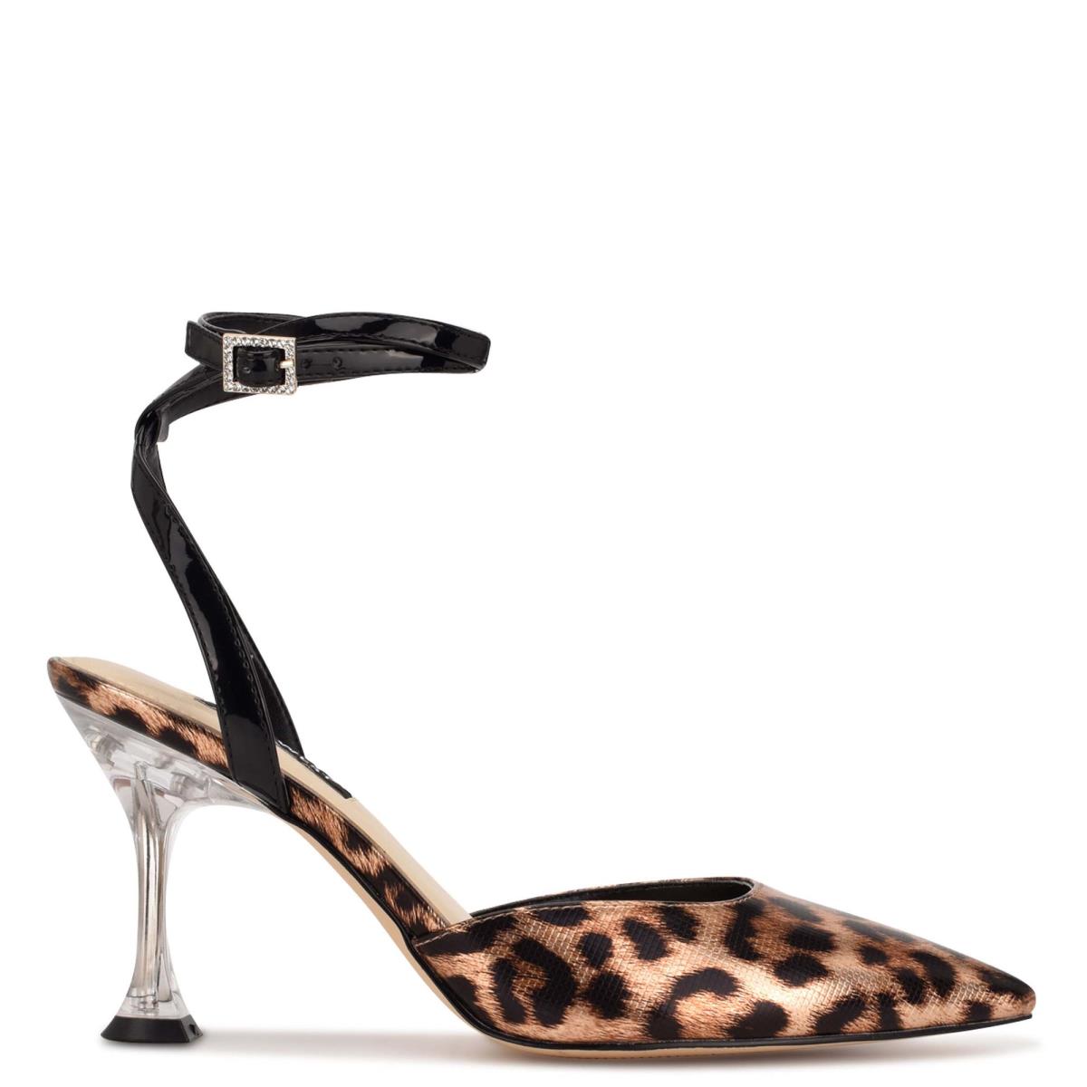 Nine West Harlowe Ankle Strap Pumps Leopard | RWTM13785