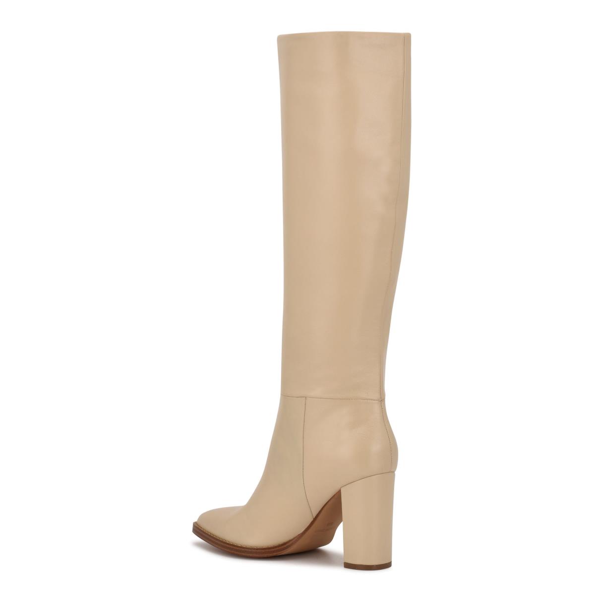 Nine West Hiya Heeled Boots Cream | GJOF96210