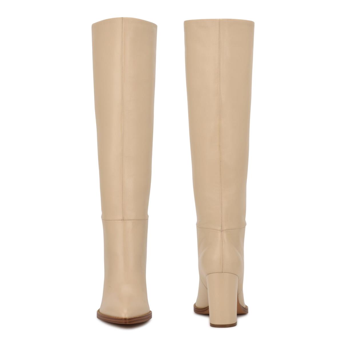 Nine West Hiya Heeled Boots Cream | GJOF96210