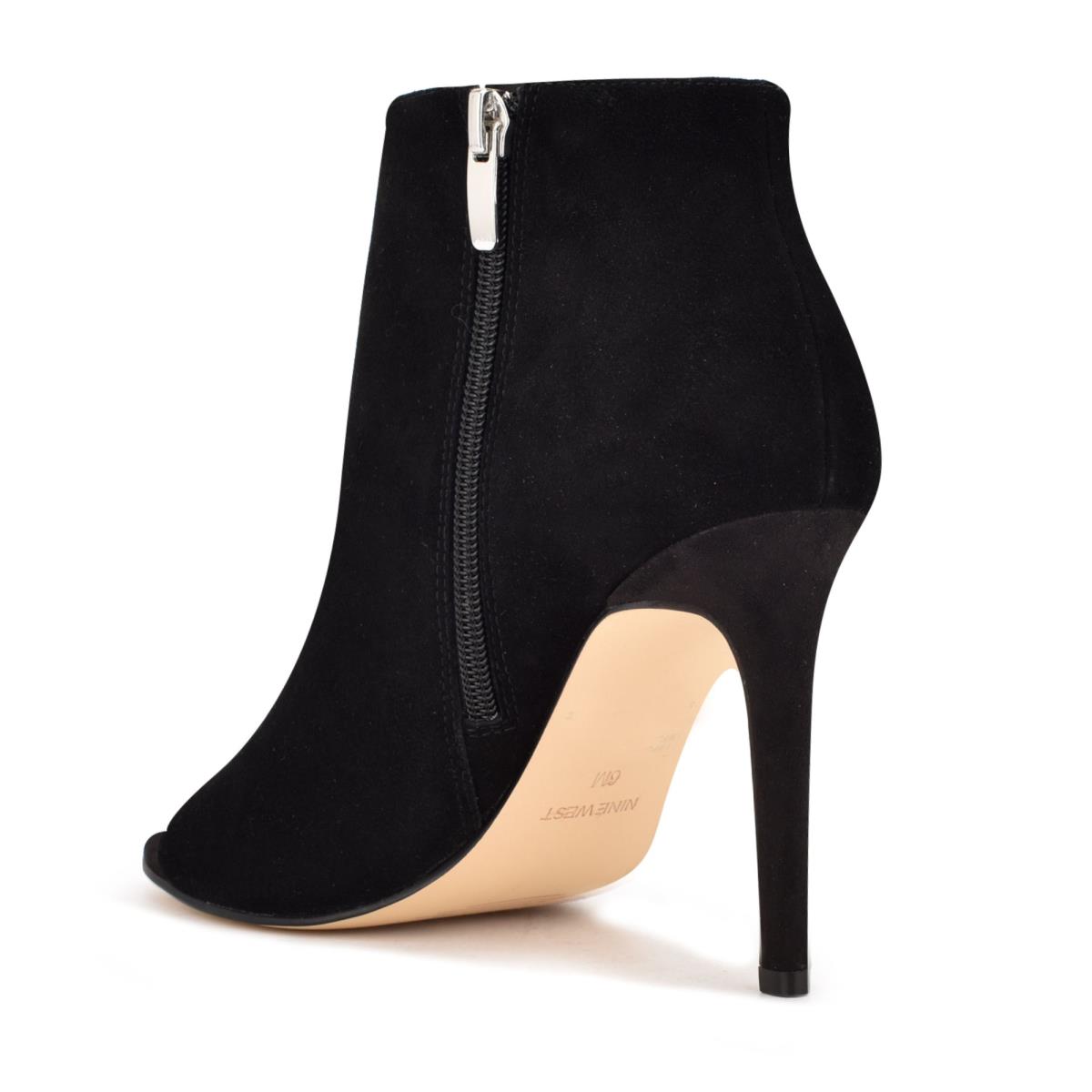 Nine West Izip Peep toe Booties Black | WRKC27386