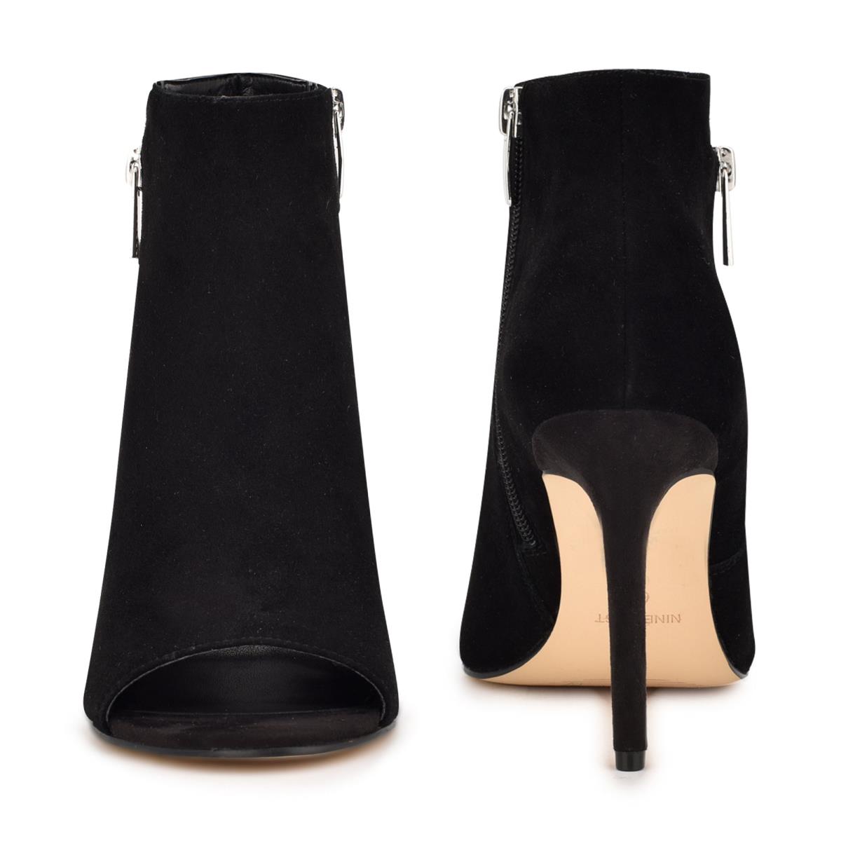 Nine West Izip Peep toe Booties Black | WRKC27386