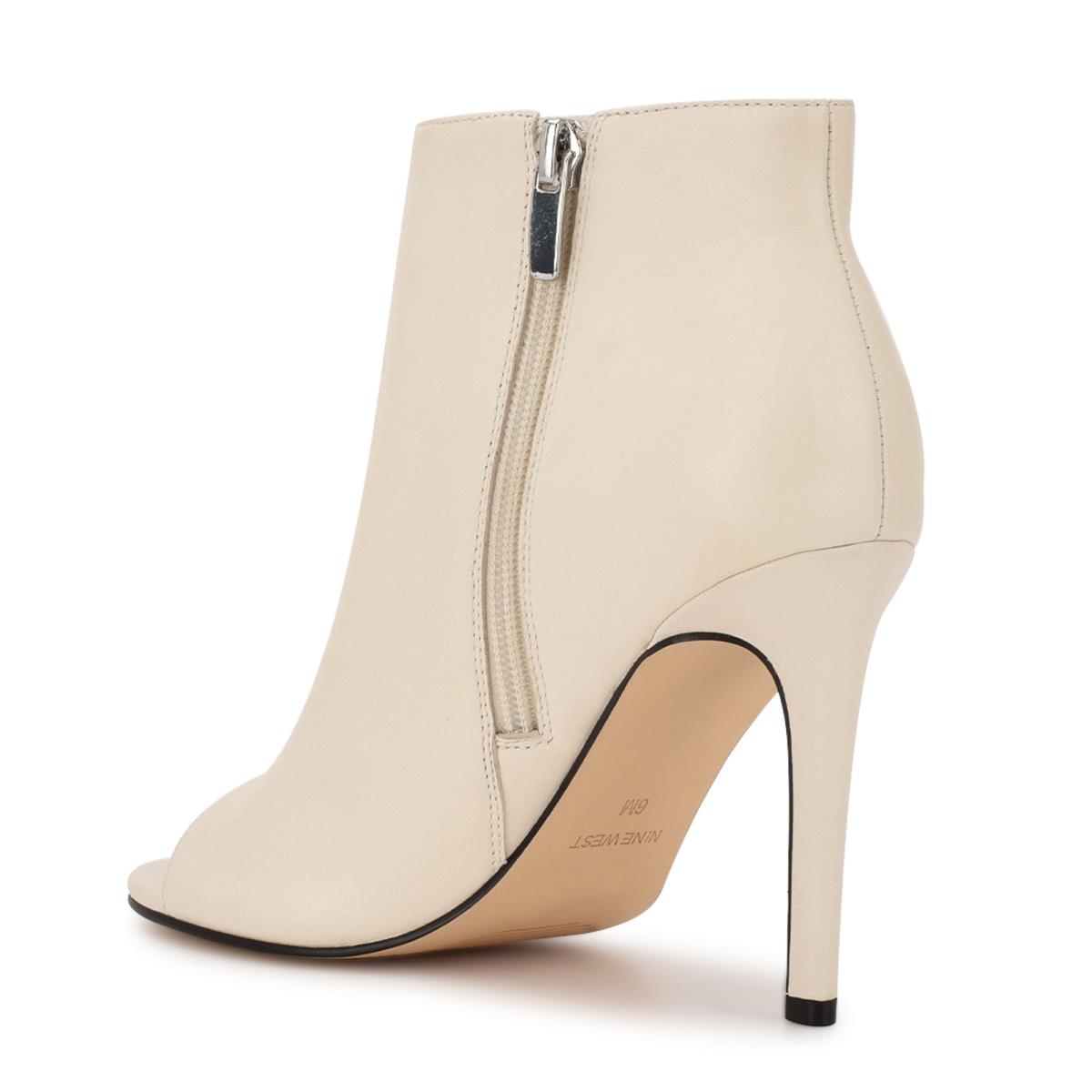 Nine West Izip Peep toe Booties Cream | LFOY57401