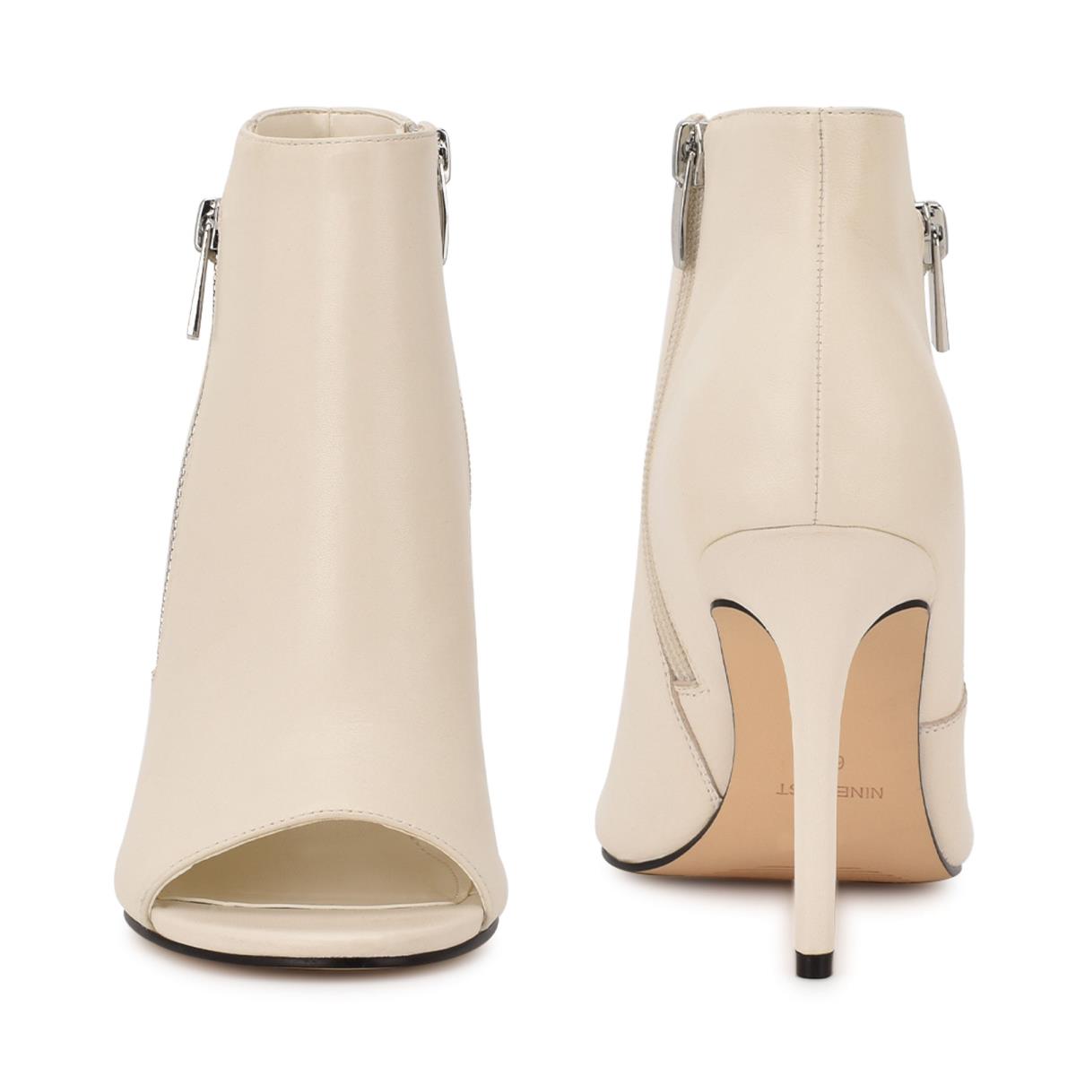 Nine West Izip Peep toe Booties Cream | LFOY57401