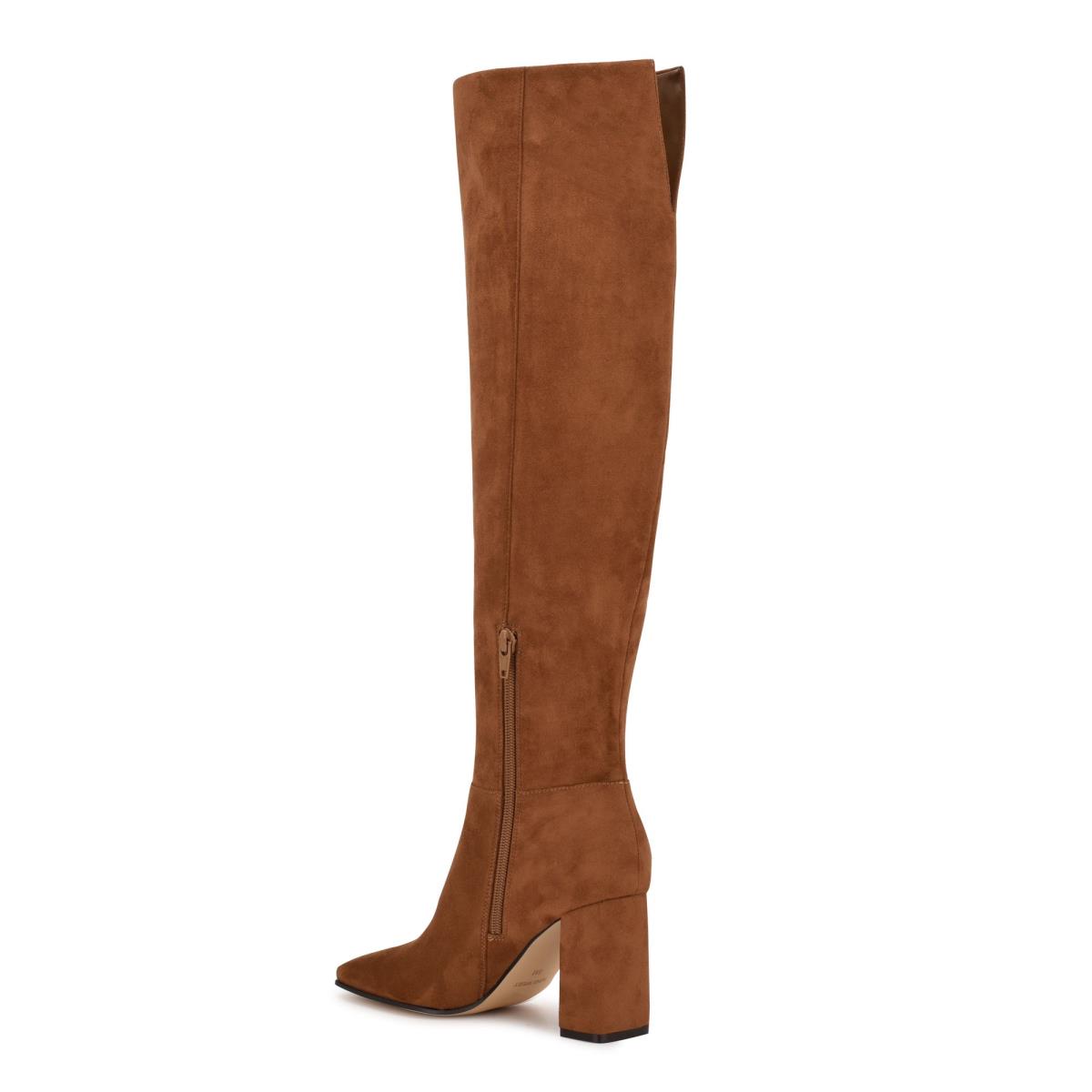 Nine West Kalida Heeled Boots Brown | AWZH59412