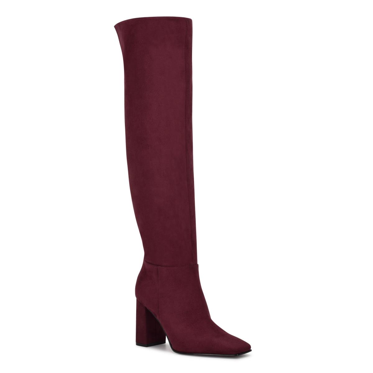 Nine West Kalida Heeled Boots Burgundy | LYOI54793