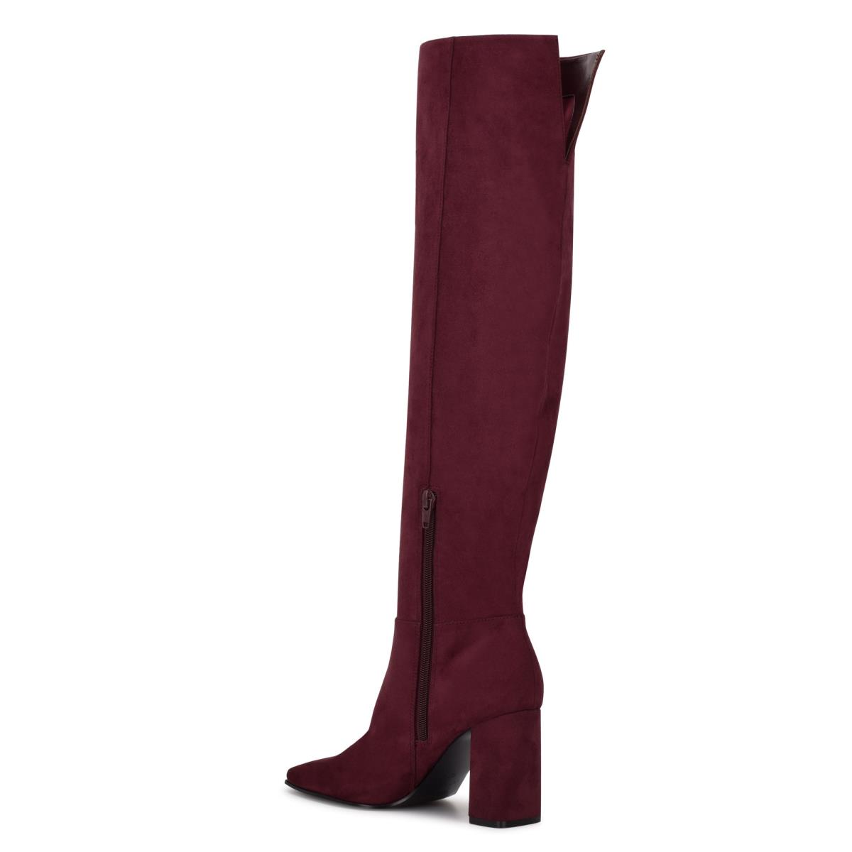 Nine West Kalida Heeled Boots Burgundy | LYOI54793