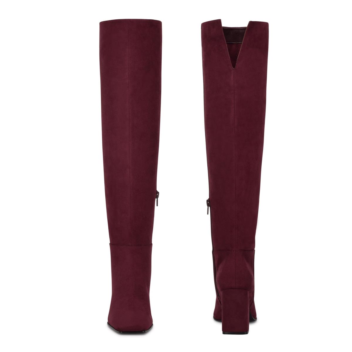 Nine West Kalida Heeled Boots Burgundy | LYOI54793