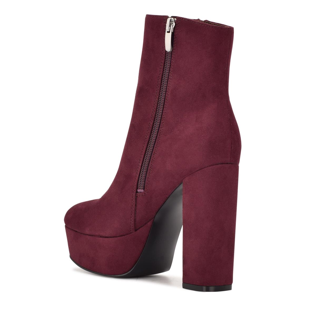 Nine West Kerri Platform Booties Burgundy | DTMB23580