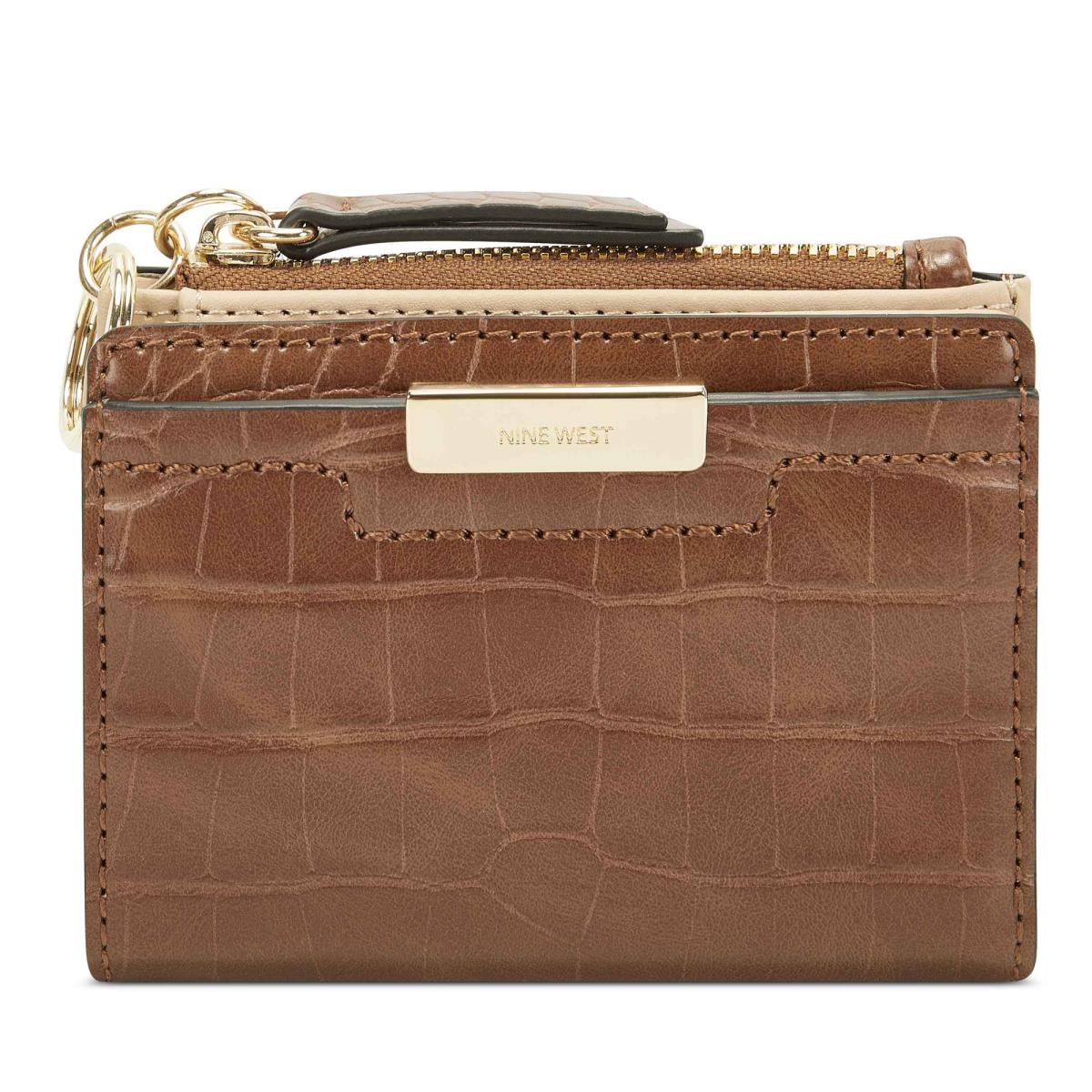 Nine West Lawson Small Zip Wallet Wallets Brown | DAJB21609