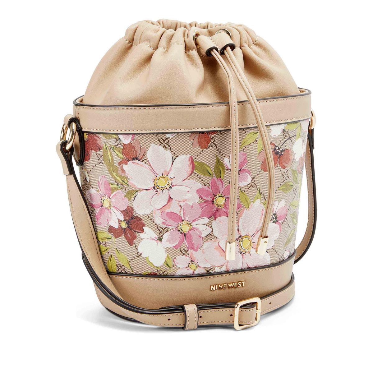 Nine West Laylin Drawstring Bucket Crossbody Bags Flower | HSLF29503