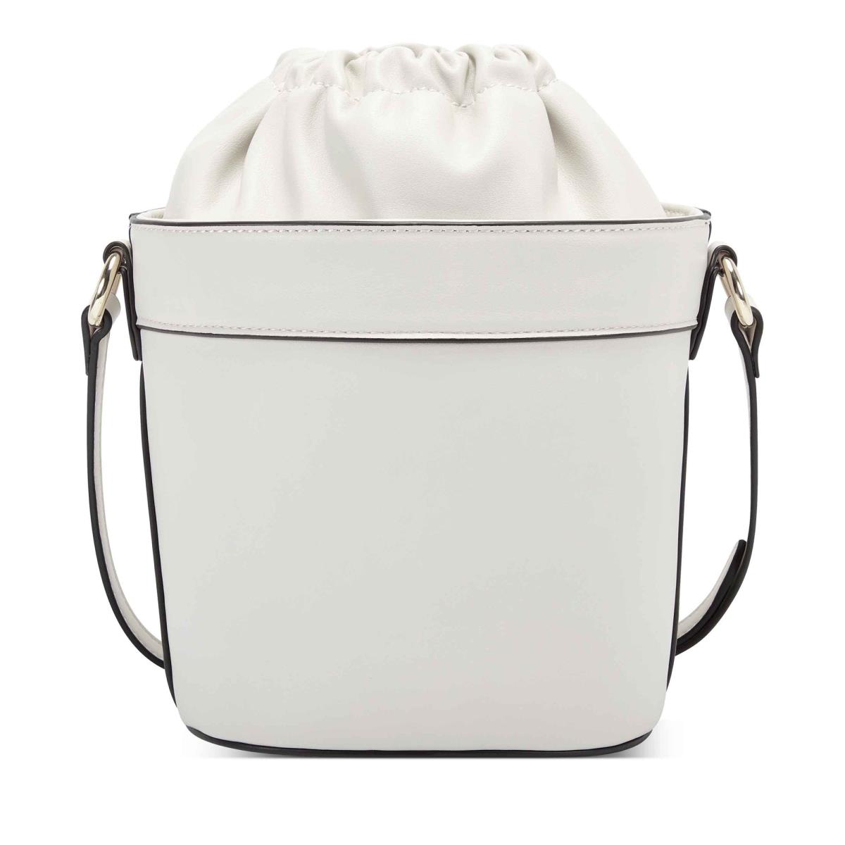 Nine West Laylin Drawstring Bucket Crossbody Bags White | OSNR63485